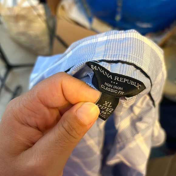 Banana Republic Non-Iron Classic Fit Window Pane Dress Shirt - Picture 3 of 6